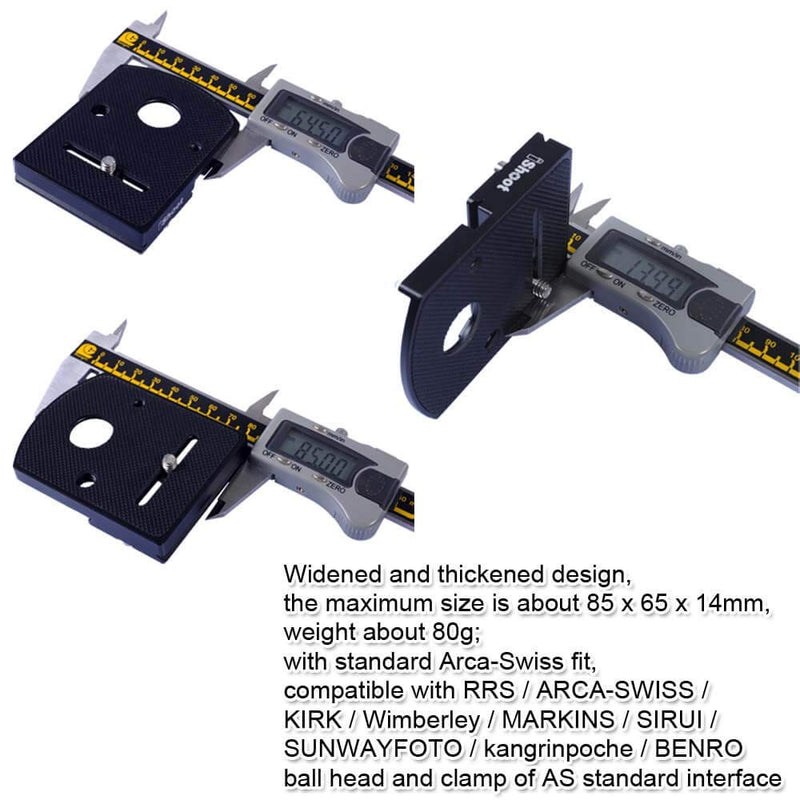 iShoot Large Quick Release Plate Compatible with Canon EOS 1DX II 1DX 1Ds 1D Series Nikon D6 D5 D4 D3 Series Hasselblad X1D Series Fuji GFX100 GFX50 Series Camera &Arca-Swiss Fit Tripod Head Clamp