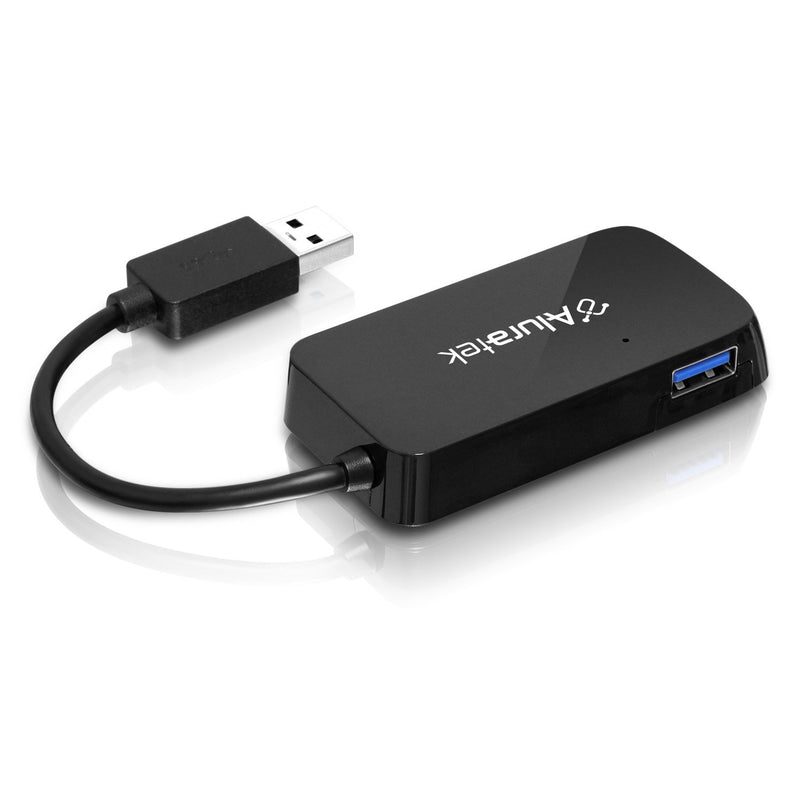Aluratek 4-Port USB 3.1 SuperSpeed Hub with Attached Cable (AUH2304F)