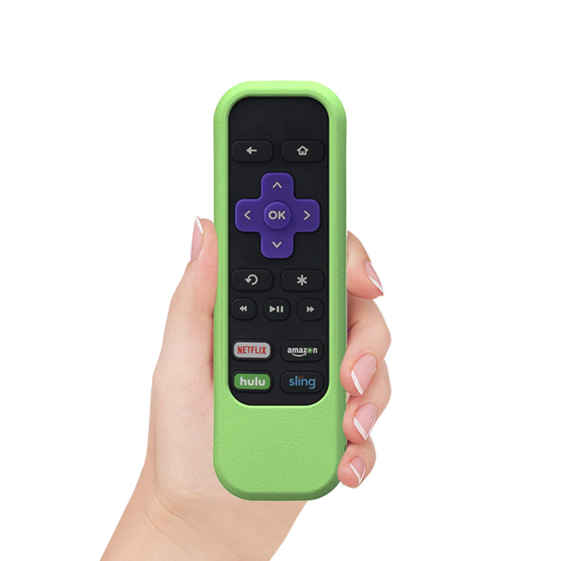 Roku Express Remote Case SIKAI Shockproof Protective Cover for Roku Express/Roku Premiere RC68/RC69/RC108/RC112 Standard IR Remote Skin-Friendly Anti-Lost with Loop (Glow in Dark Green) Glow in Dark Green