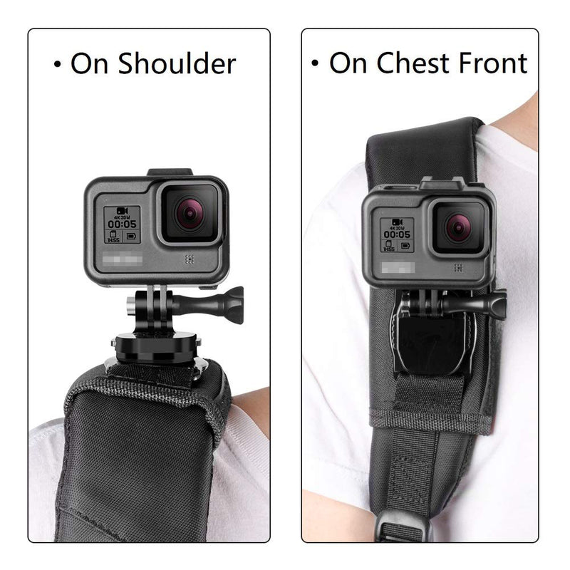 Taisioner Backpack Strap Shoulder Chest Mount Compatible with GoPro AKASO OSMO Action Camera for Climbing Walking on Foot Accessory