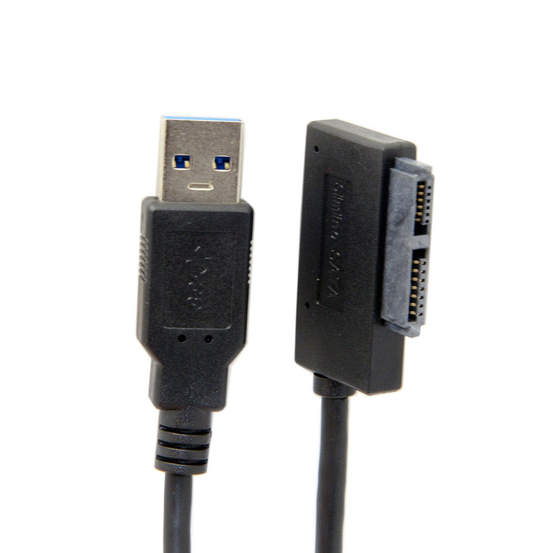 chenyang CY USB 3.0 to 7+6 13Pin Slimline SATA Cable Adapter for Laptop CD DVD ROM Optical Drive Black 13P SATA to USB3.0