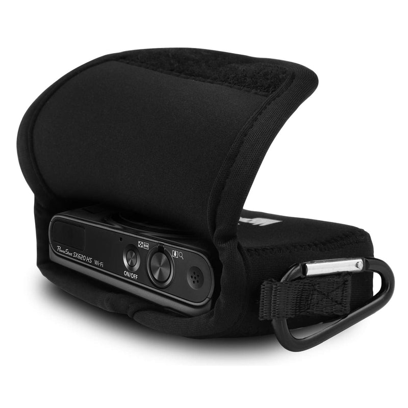 Megagear Canon PowerShot SX620 HS Ultra Light Neoprene Camera Case, with Carabiner - Black - MG814