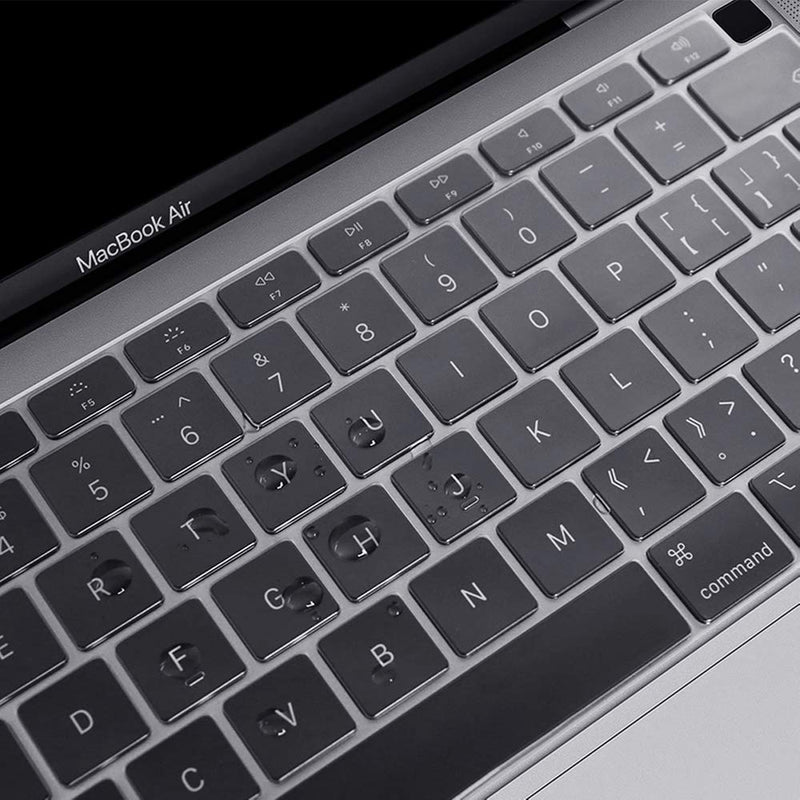 ProElife Premium Ultra Thin TPU Keyboard Cover Skin for MacBook Air 13-Inch 2018 2019 with Touch ID Retina Display (Model: A1932, NOT FIT Air 2020) Keyboard Accessories Protector (Transparent Clear) For 2018-2019 Air 13'' A1932