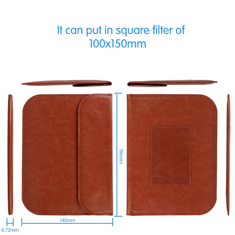 Fomito 1-Pocket Lens Filter Pouch for Nisi Hitech Lee Cokin Z Series 100x150mm Filters, Brown
