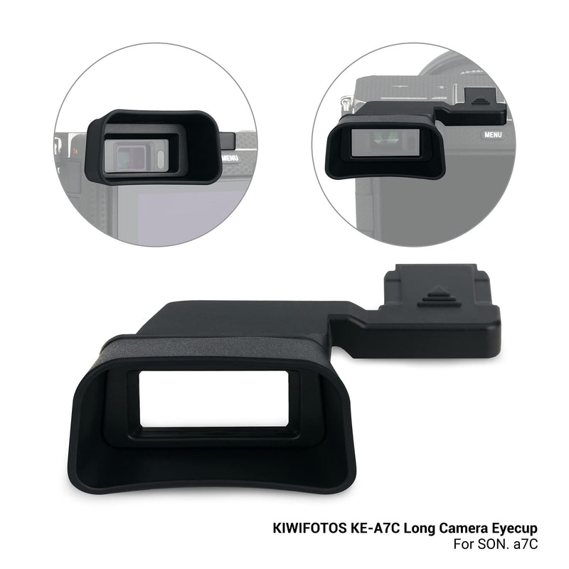 Kiwifotos Soft Silicone Extended Viewfinder Eyecup Eye Cup Eyepiece for Sony A7C A7 C Camera, Install via Camera HotShoe Sony A7C Eyecup Replacement