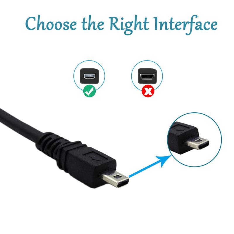 Replacement USB Cable Data Sync Transfer 8Pin Cord Compatible for Sony Digital Camera Cybershot Cyber-Shot DSCH200 DSCH300 DSCW370 DSCW800 DSCW830 DSC-H200 DSC-H300 DSC-W370 DSC-W800 DSC-W830 (1.5M) 1.5M