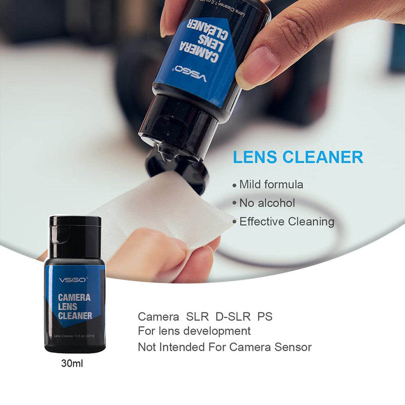 VSGO DKL-15D Professional Cleaning Kit for DSLR Cameras and Sensitive Electronics Bundle with 0.5oz VSGO Photo Lens and LCD Cleaner 3 Color for Option(Black, Blue, Red) (Black) Grey