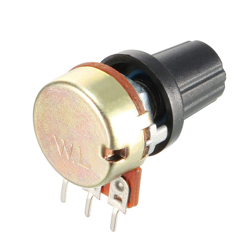 uxcell 12Pcs 1K Ohm Variable Resistors Single Turn Rotary Carbon Film Taper Potentiometer with Knobs