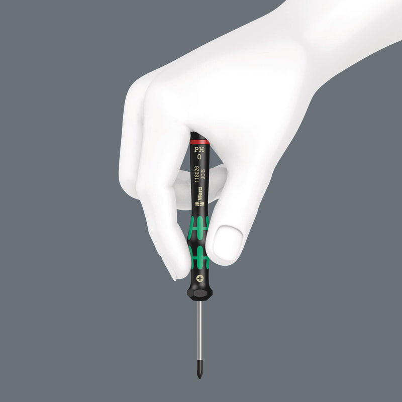 Wera 05345290001 2050 PH Screwdriver for Phillips Screws for Electronic Applications. PH 000 mm x 40 mm