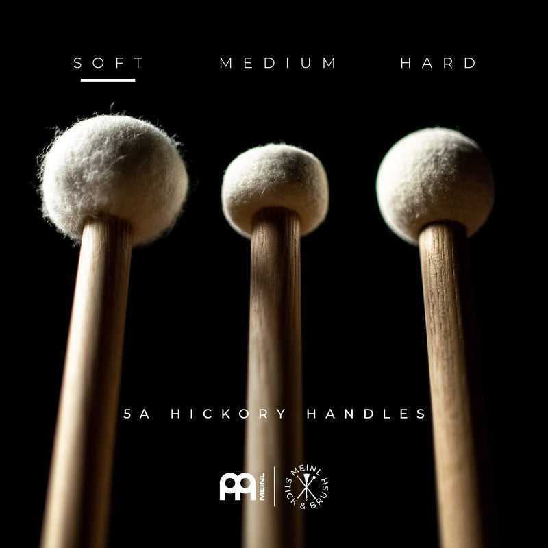 Meinl Drum Set Mallets With Super Soft Felt Head & 5A American Hickory Handle-Made in GERMANY, (SB400)