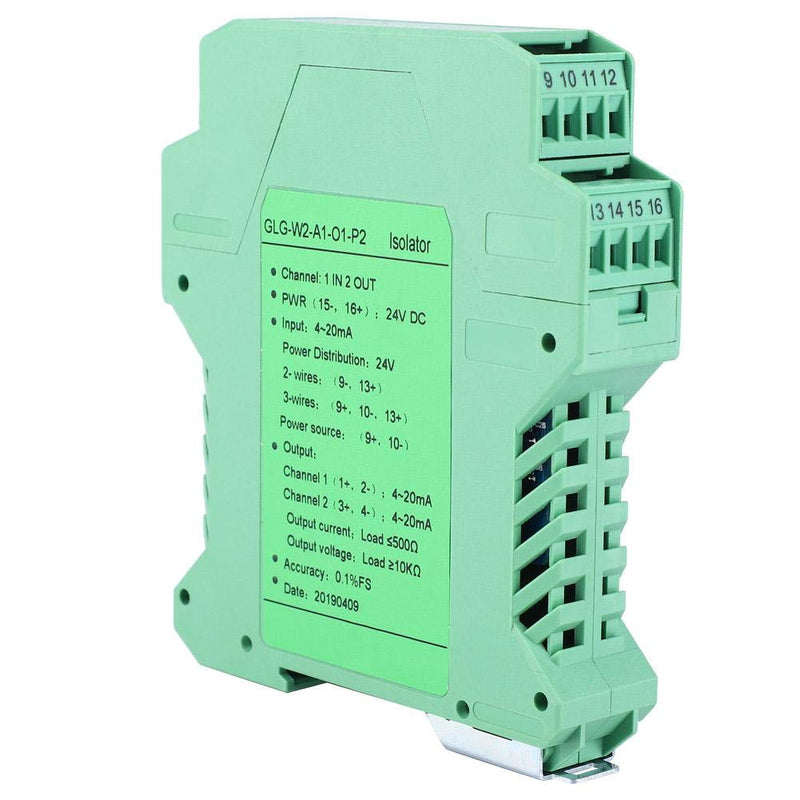 DC 24V Current Signal Isolator Transmitter 4-20mA PLC Detect Signal Conditioner(One in and Two Out 4-20mA to 4-20mA)