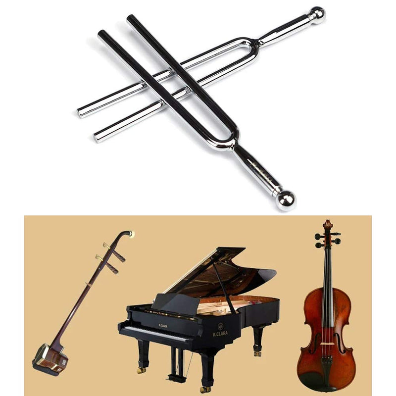 2 Pcs Stainless Steel Chakra Tuning Forks Tone Tool For Musical Instruments Violin Guitar Tuner Device Vibration Tuning Fork