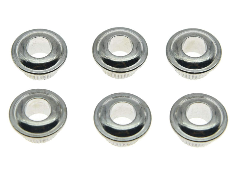 KAISH Metal Chrome 10mm Vintage Guitar Tuning Keys Conversion Bushings Adapter Ferrules