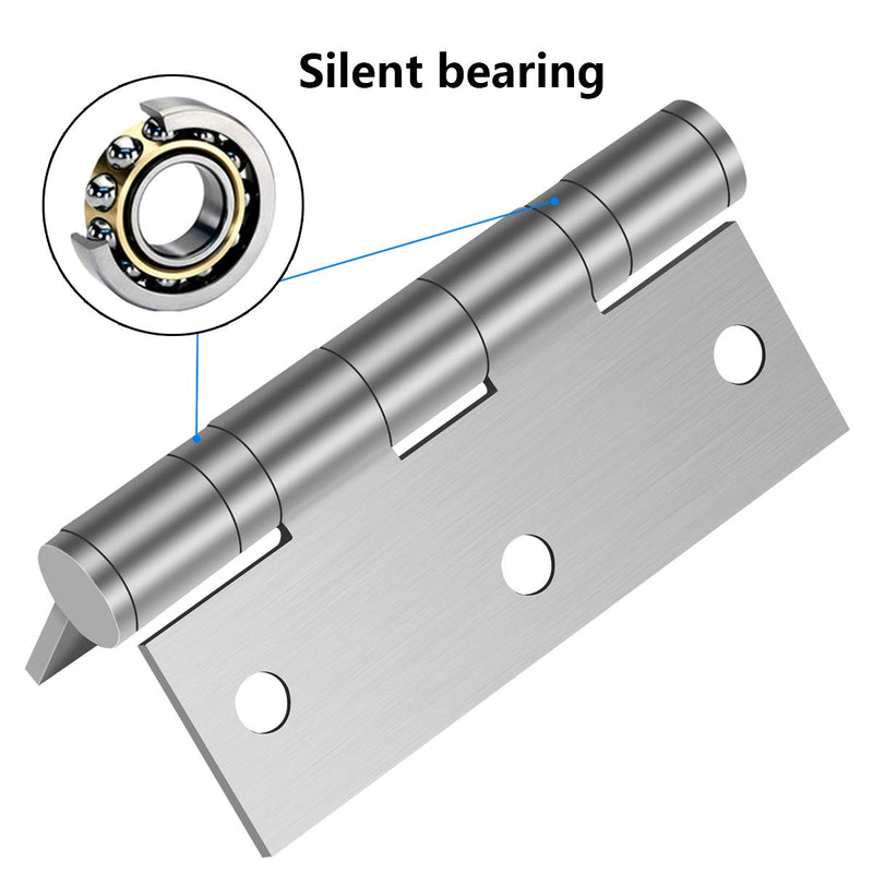 Hommyzone Commercial and Residential 3‘’x 2.4‘’ 304 Stainless Steel Door Hinges,3 Inch Ball Bearing Hinge with Square Corners (Silver)-Pack of 2