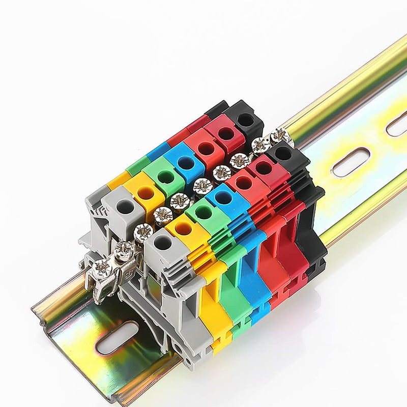 10 Pcs FBI-10-6 Fixed Bridge Jumper 10 Pole for DIN Rail Terminal Block, Insert-Pull Bridging Fit for UK2.5B UK5N FBI-10-6 [Fixed]