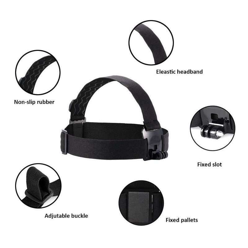 TEKCAM Action Camera Head Strap Chest Harness Belt Mount with Carrying Pouch Compatible with Gopro Hero 10/9/8 7 6/AKASO EK7000 Brave 4 V50X Native/Vemont/Dragon Touch/CAMWORLD 4K Action Camera