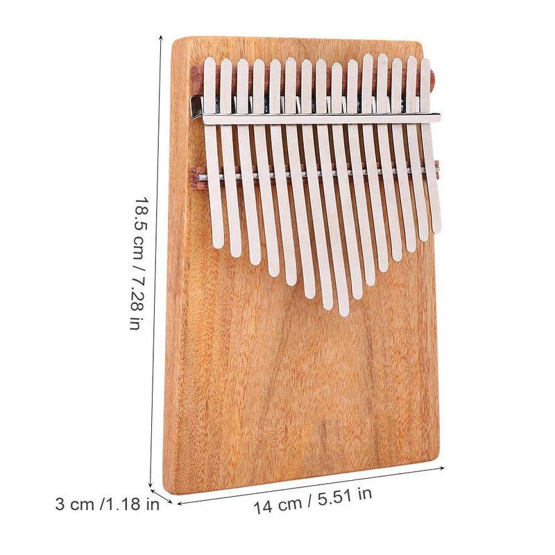 Kalimba 15 Keys Thumb Piano, Portable Full solid Camphorwood 15 Scales G Major Kalimba Instrument with Belt Bag Stickers K15CAP