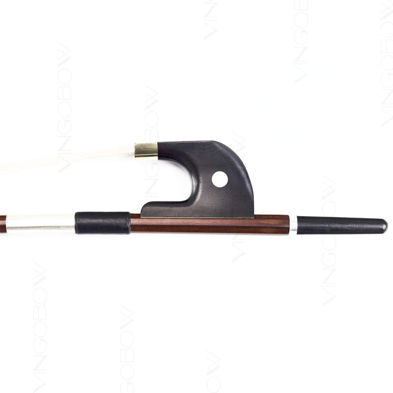 Upright Double Bass Bow Half 1/2 Size German Model Natural Horsehair VINGOBOW 300BG 72 cm Brazilwood Stick Ebony Frog Warm Tone Natural Horse Hair Straight Stick Smooth Tuner Easy Rosin