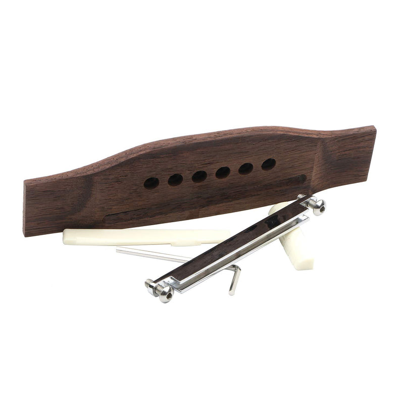 Swhmc 6 String Adjustable Rosewood Bridge Insert Set Saddle Nut Acoustic Guitar Parts Replacement