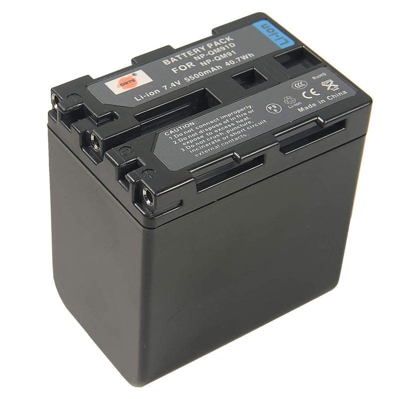 DSTE Replacement for 2X NP-QM91D Battery + Rapid Dual Battery Charger with Micro USB Cable Compatible Sony CCD-TRV328 338 DCR-DVD300 301 DCR-HC14 DCR-PC105 330E as NP-FM50 NP-QM71 NP-FM70 NP-FM90