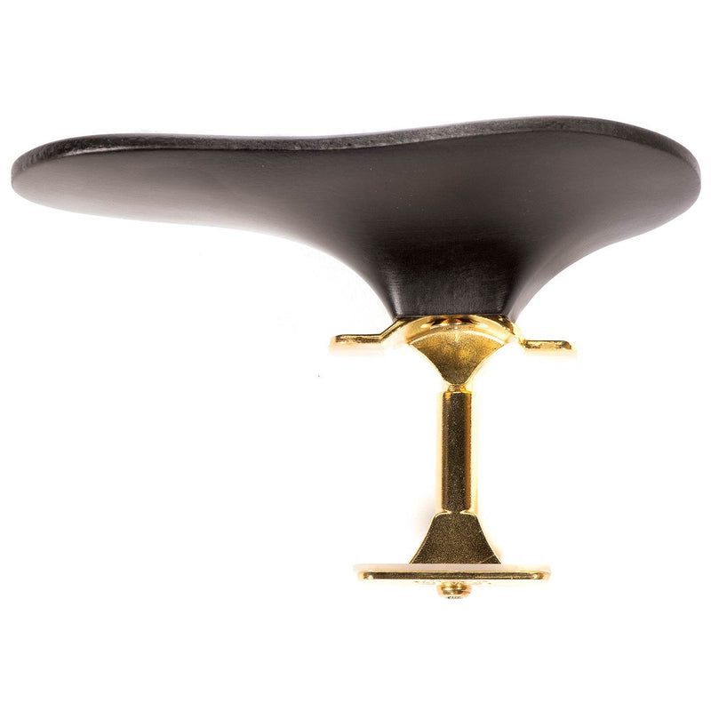 SAS Ebony Chinrest for 3/4-4/4 Violin or Viola with 28mm Plate Height and Goldplated Bracket