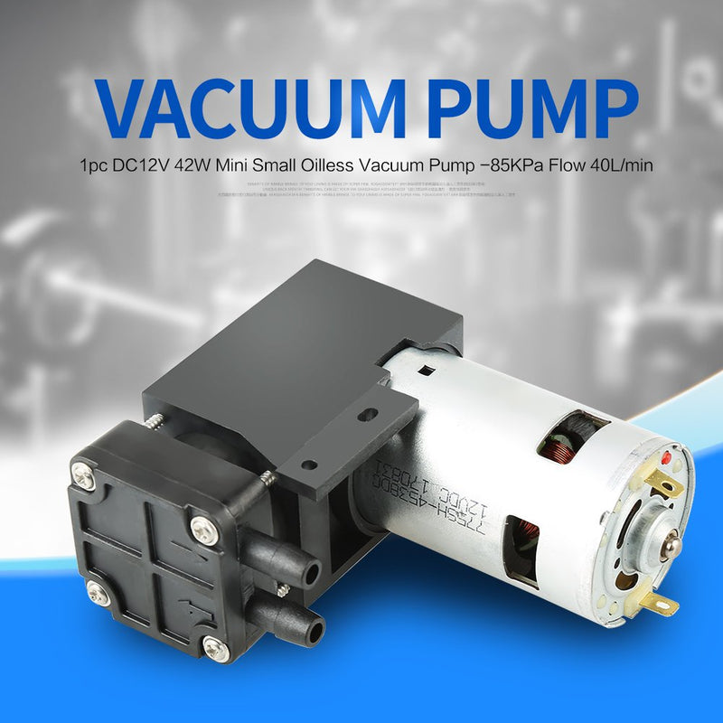 FTVOGUE Oilless Vacuum Pump DC12V 42W Mini Brush Piston Pressure Pump Flow 40L/min