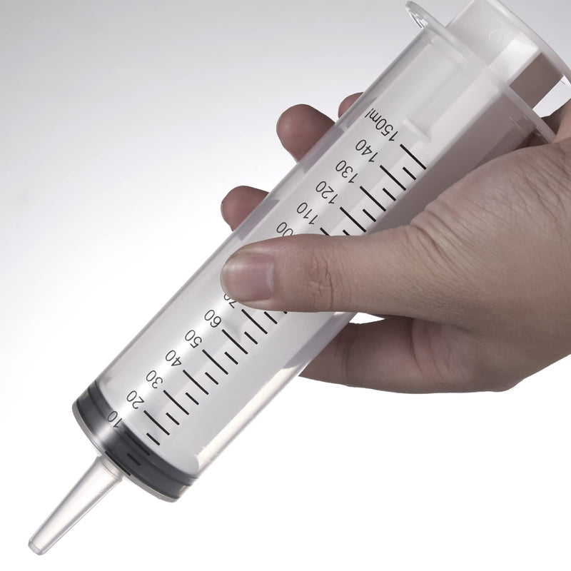 [AUSTRALIA] - 3 PACK 150 ML Large Syringes ,Plastic Garden Industrial Syringes for Scientific Labs, Measuring, Watering, Refilling, Filtration Multiple Uses 