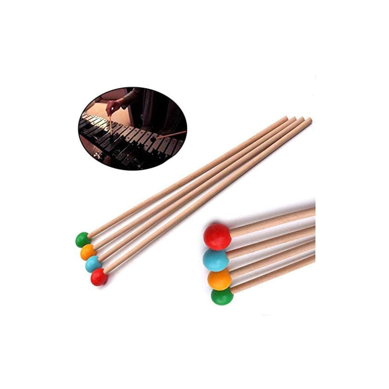 Liyafy 2PCS Marimba Sticks Xylophone Piano Hammer Rubber Mallet Percussion with Maple Handle - Black Big