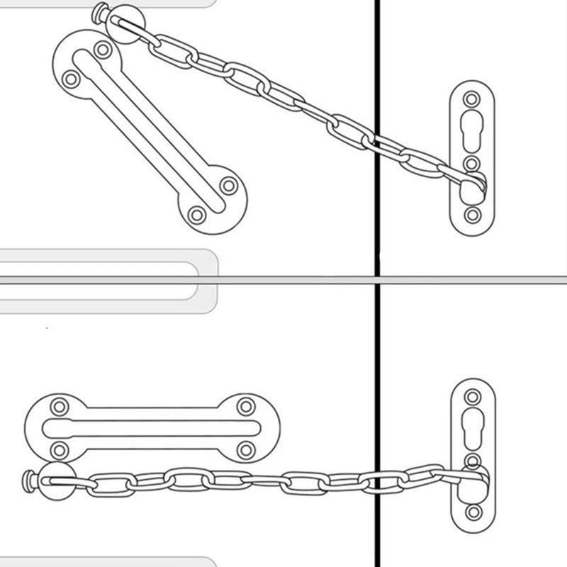 MroMax Home Safety Burglarproof Chain Door Guard 304 Stainless Steel Security Lock for Door and Home Security Silver Tone 1Pcs