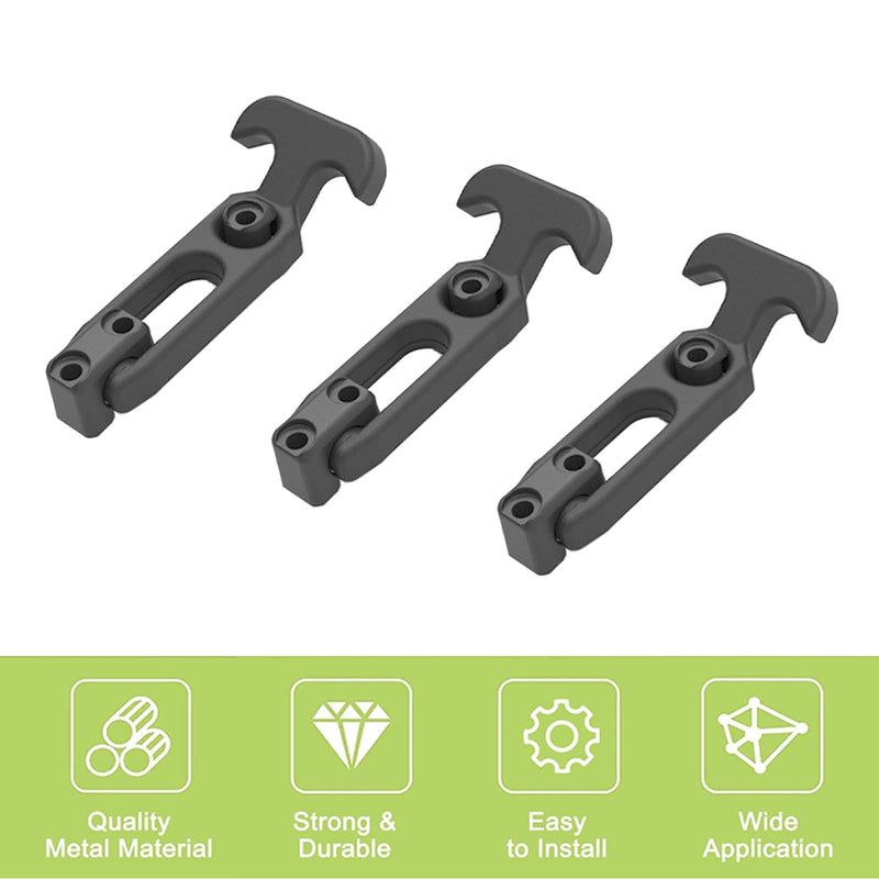 UFURMATE T-Handle Draw Latches, 4Pcs Rubber Flexible T-Handle Hasp Heavy Duty Elastic Rubber Hood Catch Engineering Machine Hood latches for Tool Box, Cooler, Golf Cart