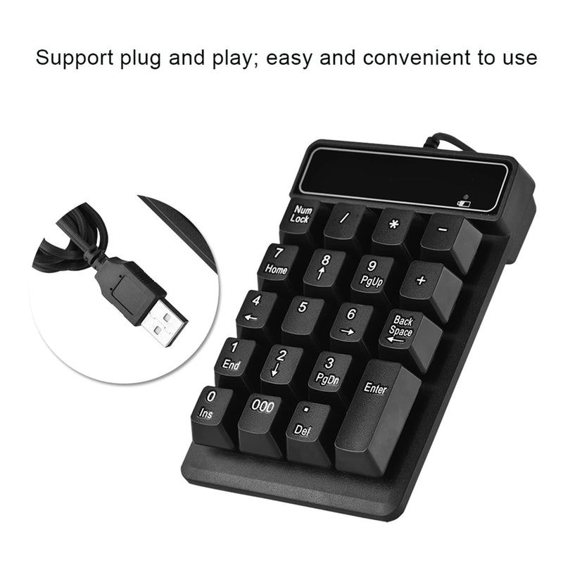 Diyeeni Numeric Keypad USB High Sensitivity Wired Numeric Keypad with Antiskid Design,Mechanical Numeric Keyboard Suitable for Notebook, PC or Desktop Computers