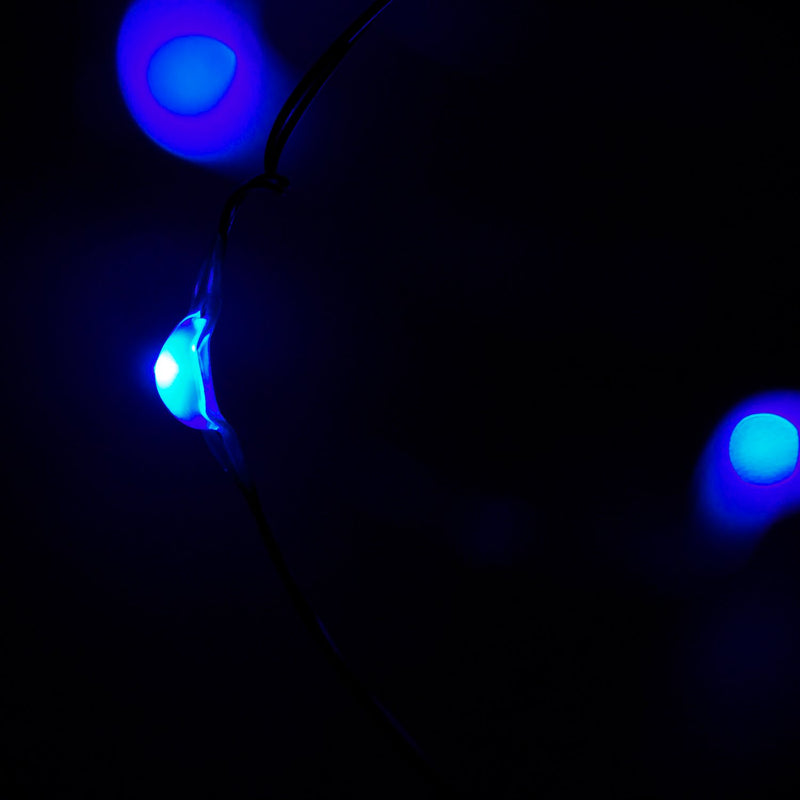 RTGS 60 LEDs String Lights Battery Operated on 20 Feet Long Silver Color Wire, Indoor and Outdoor with Waterproof Battery Box and Timer (Blue) Blue
