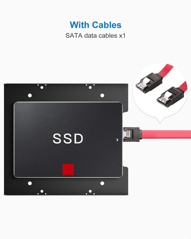 Inateck SSD Mounting Bracket 2.5 to 3.5 Adapter with SATA Data Cable, SA04006