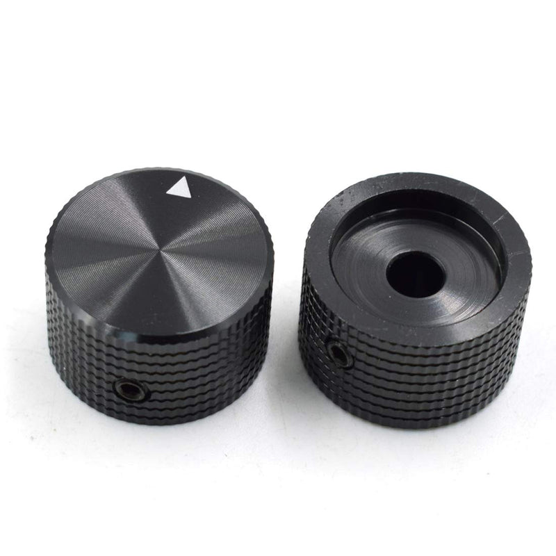 TOUHIA 25mm x 15mm-6.4mm / 0.25" Black Aluminum Rotary Electronic Control Potentiometer Knobs(2PCS)