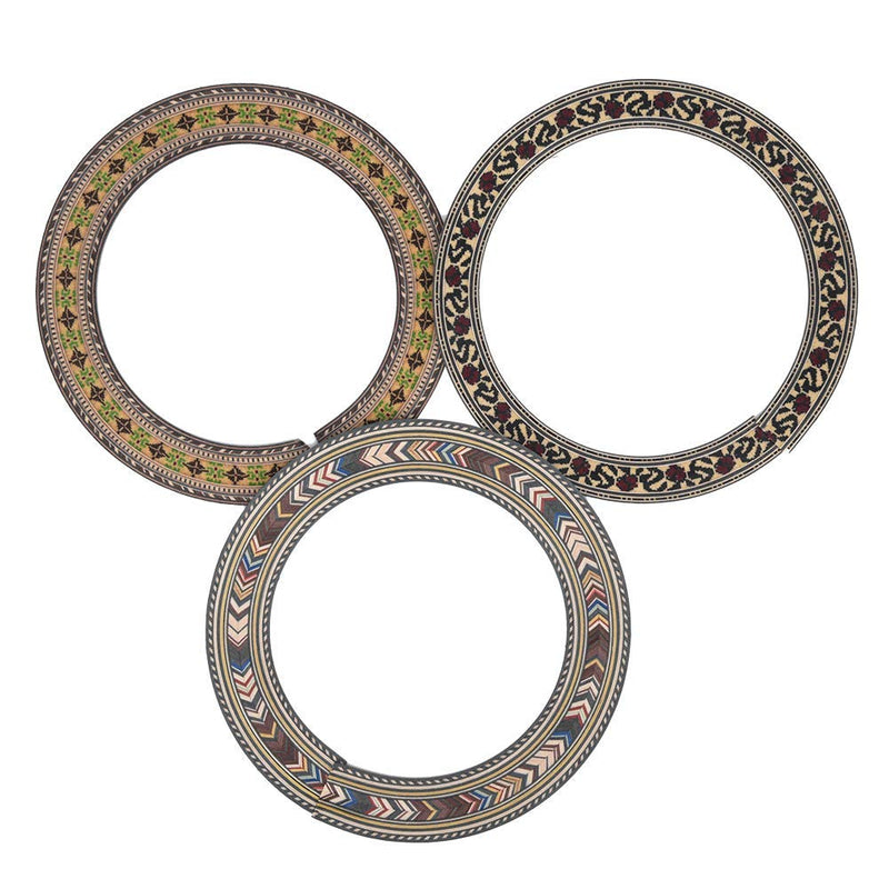 Bnineteenteam 3Pcs Wood Soundhole Rosette Inlay Sound Hole Decal for Acoustic Classical Guitar Parts Accessories