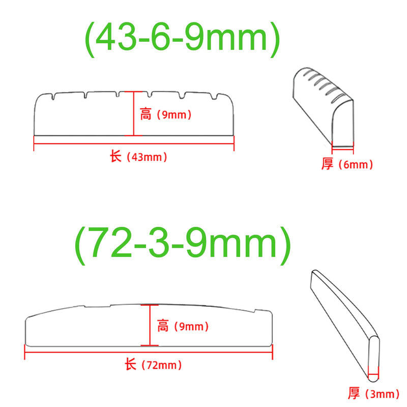 9 PCS Acoustic Guitar Bridge Pins, Including 6 String Guitar Nut 1 Set of Guitar Saddle Parts and guitar bridge pin puller, The Guitar Parts And Accessories Perfectly Restore The Pure Tone