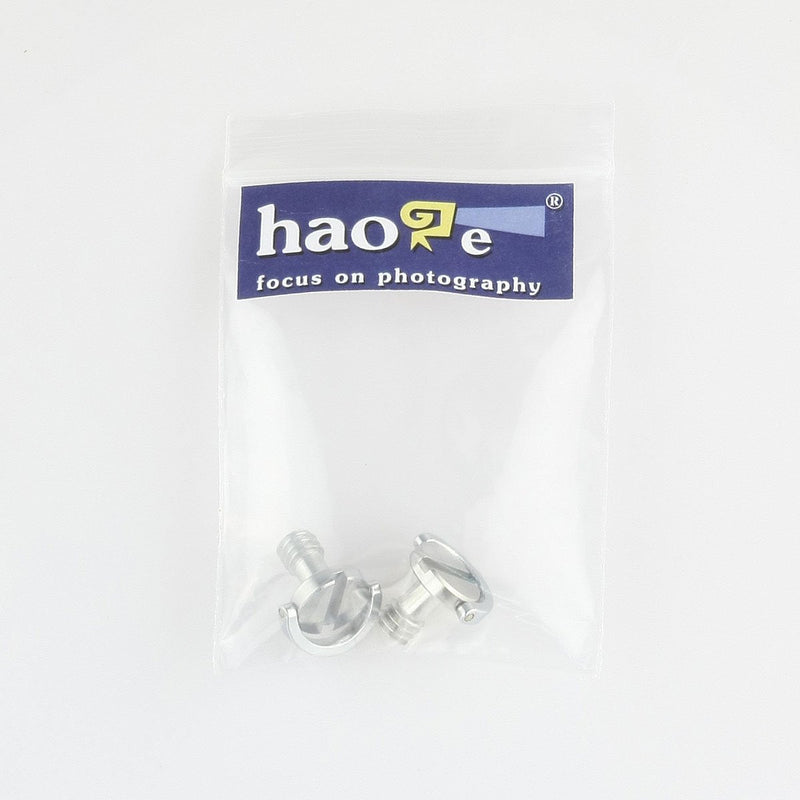 Haoge 3/8" D-Ring Stainless Steel Mounting Fixing Screw for Camera Tripod Monopod Quick Release Plate (Pack of 2)