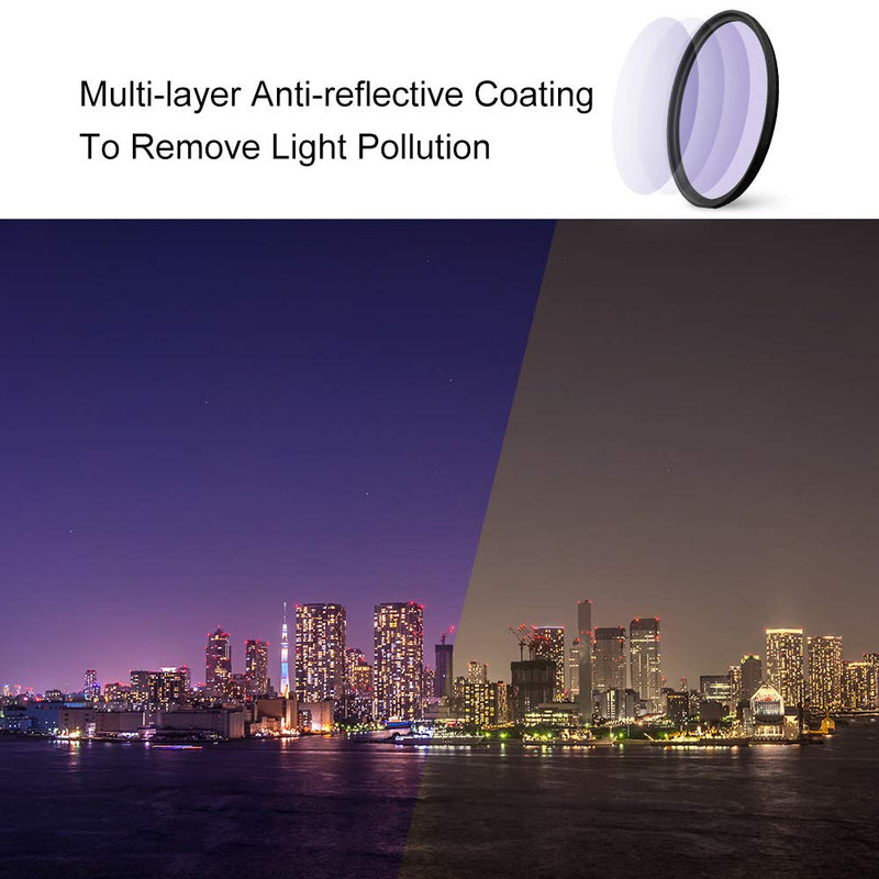 K&F Concept 67mm Clear-Natural Night Filter Light Pollution Reduction Filter for Night Sky/Star