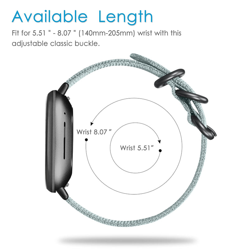 Fintie Band Compatible with Fitbit Versa 3 / Fitbit Sense, Soft Woven Nylon Sport Replacement Strap Wrist Bands Compatible with Fitbit Versa 3 / Fitbit Sense Smartwatch Frozen Blue