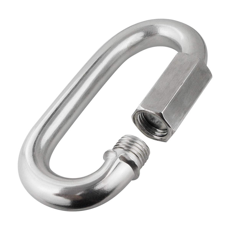 BNYZWOT 304 Stainless Steel Quick Links D Shape Locking Quick Chain Repair Links M10, 3/8 inch Pack of 4