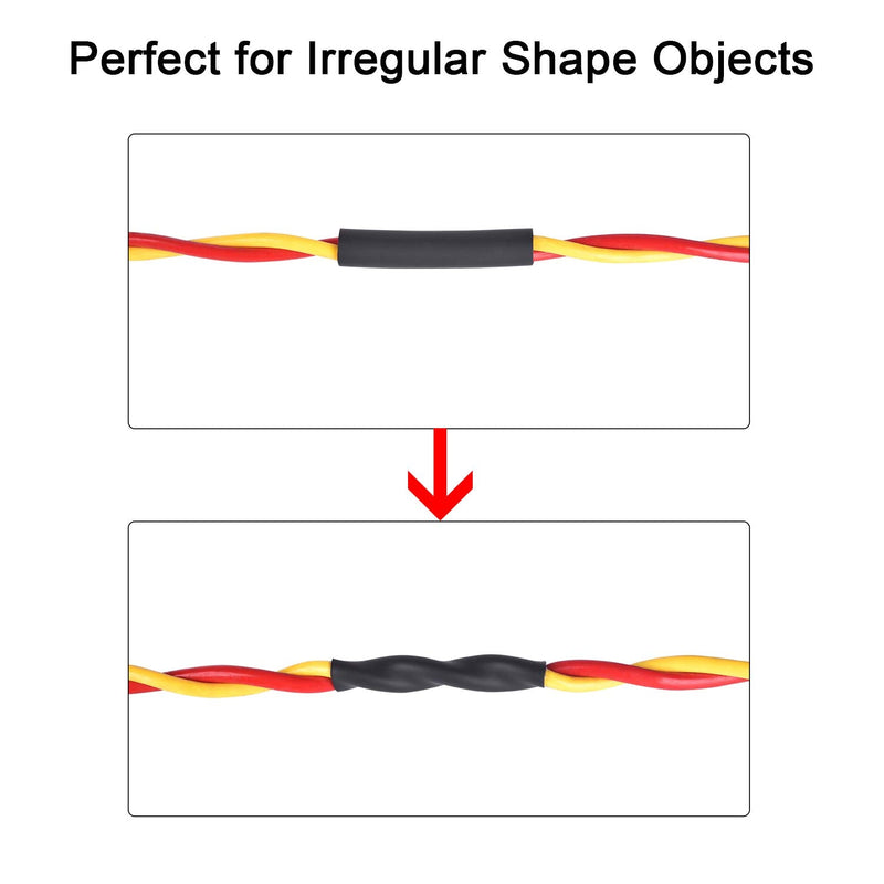 XHF 2 Pcs 1-1/4 Inch (30mm) 3:1 Waterproof Polyolefin Heat Shrink Tubing Marine Grade Adhesive Lined Heat Shrink Tube, Insulation Sealing Oil-proof 4 Ft Black&4 Ft Red 1.25 Inch