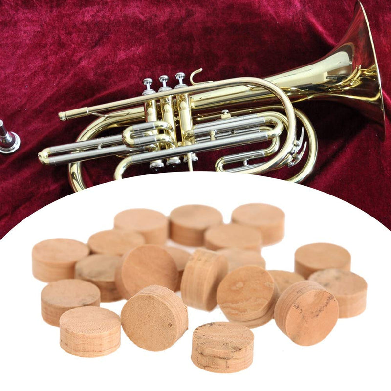 Bnineteenteam 20Pcs 9.5mm Trumpet Cork Pads, Trumpet Repairing Cork Pads Trumpet Water Key Spit Value Cork Pad