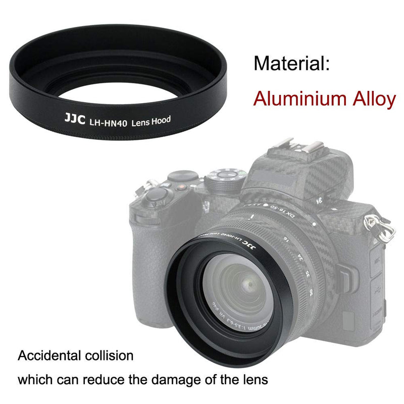 Screw-on Mount Metal Camera Lens Hood for Nikon NIKKOR Z DX 16-50mm F3.5-6.3 VR on Z 50 Z50, Replace HN-40 Lens Hood Protector