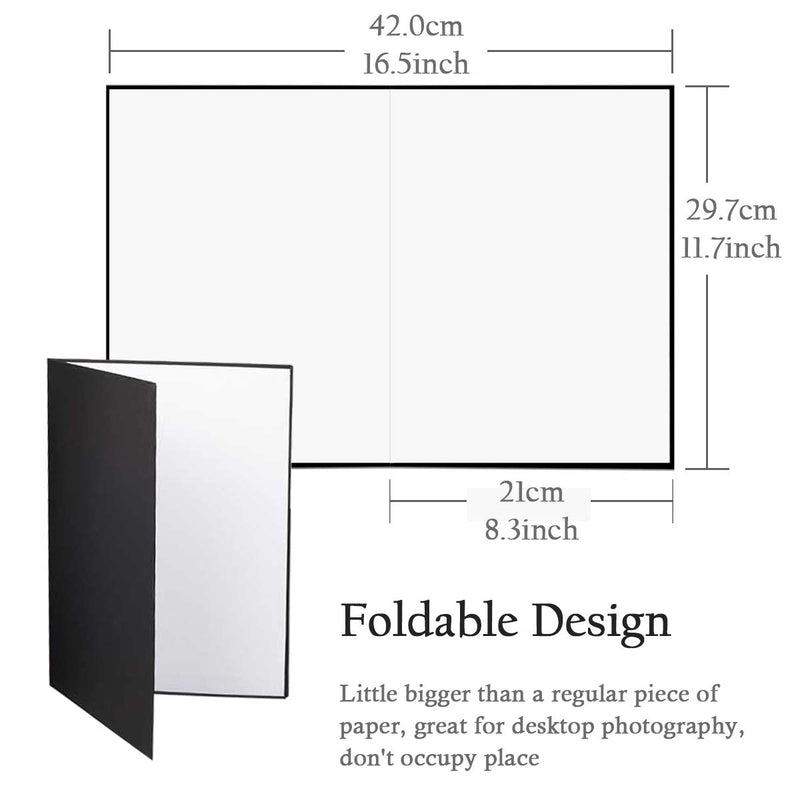 Meking 12x8 Inch 3in1 Cardboard Light Reflector for Photography, Studio Tabletop Food and Product Photo Shoot - Black, Silver and White A4-1 Pack