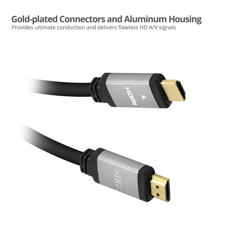 SIIG Ultra High Speed HDMI Cable - 4ft, HDMI 2.1 Cable, Supports high Resolution up to 8K@60Hz, 48Gbps, HDCP 2.2, Dynamic HDR, eARC, Gold Plated, Aluminum Housing (CB-H20Y11-S1) 4 FT