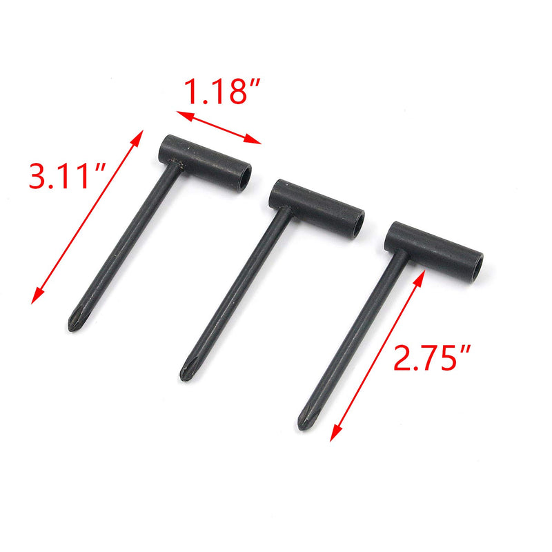 FarBoat 3Pcs 7mm Truss Rod Wrenches with Screwdriver Head Nut Driver Pocket Tool Accessories (Black)