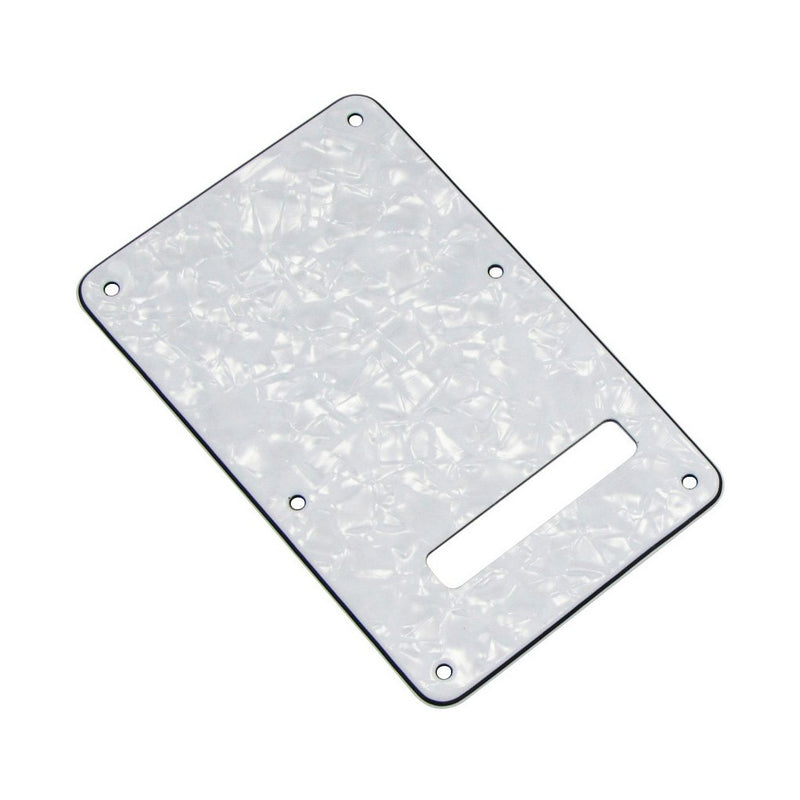 FLEOR Set of 8 Hole SSS Pickguard and Guitar Backplate with Screw for Vintage Strat Style Guitar Parts Replacement,4Ply White Pearl 4Ply White Pearl