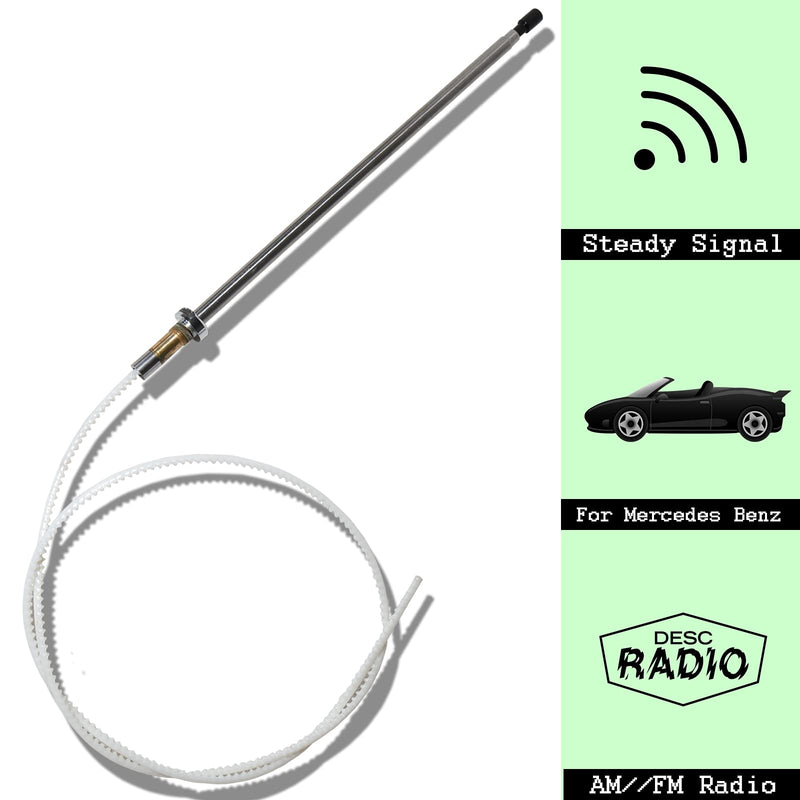 RED WOLF Power Antenna Mast Compatible with Mercedes Benz 1992-2002 C280/S320/500SL/S420/C220 Aftermarket Aerial Mast for AM/FM Radio Signal