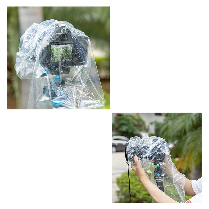DSLR Camera Rain Cover JJC Rain Coat Sleeve Protector for Canon Nikon Fujifilm Sony Olympus Panasonic Tamron Sigma with a Lens up to 18" PE Material Totally See-Through -4 Pack 4-Pack