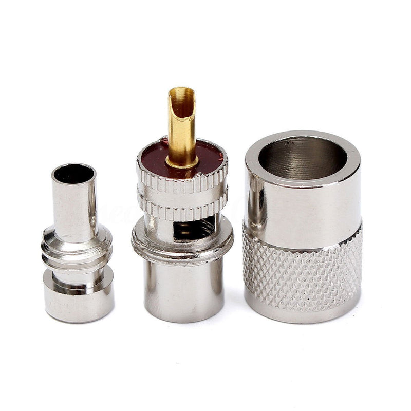 ESUMIC PL259 Solder Connector Plug with Reducer for RG8X Coaxial Coax Cable 10Pack